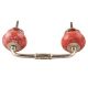 Red Ceramic Floral Bridge Handle